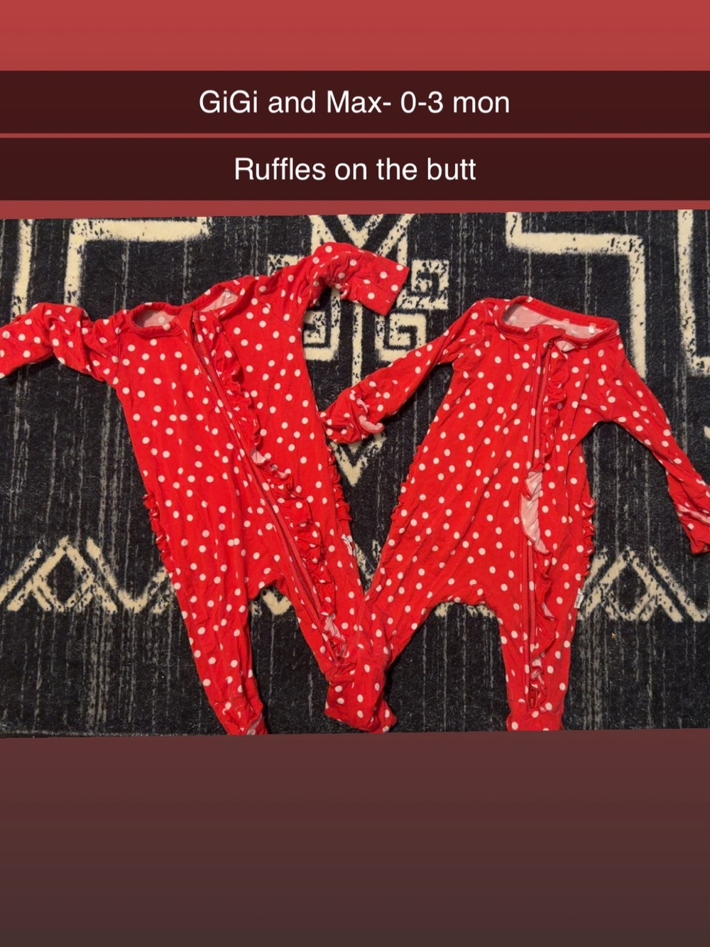GiGi and Max Red Polka Dot Ruffle Baby Pajamas